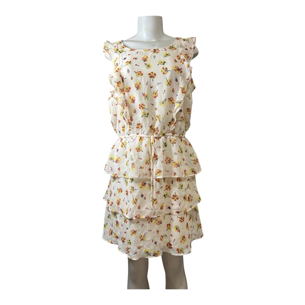 Xhilaration Dress Floral Ruffle Flutter Tiered Cottagecore Coquette Euro Summer
